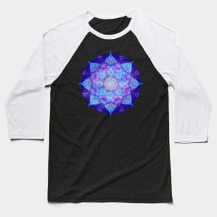 Purple Blue Mandala Design, Sacred Geometry Baseball T-Shirt